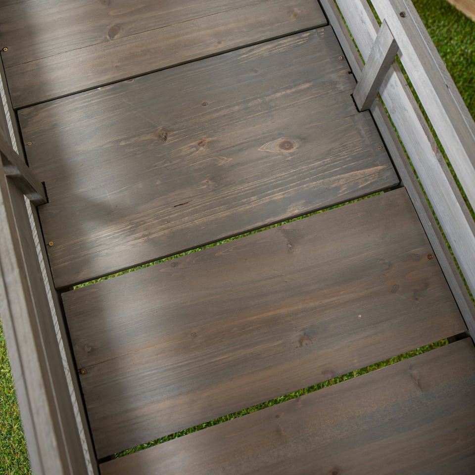 image 1 of 75 x 123cm Samuel Alexander Large Raised Grey Wooden Garden Bed Planter with Slatted Base Grey