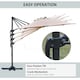 image 4 of Outsunny 3(m) LED Cantilever Parasol Outdoor with Base Lights Brown