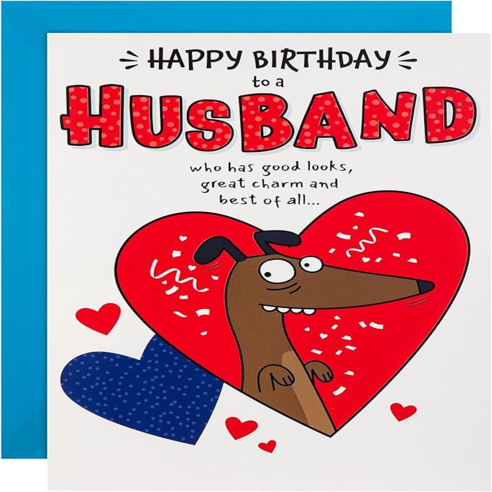 image 1 of Dog Illustration Pop Up Design Funny Husband Birthday Card