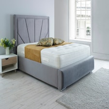 Itala Plush Double Bed Frame - Grey
