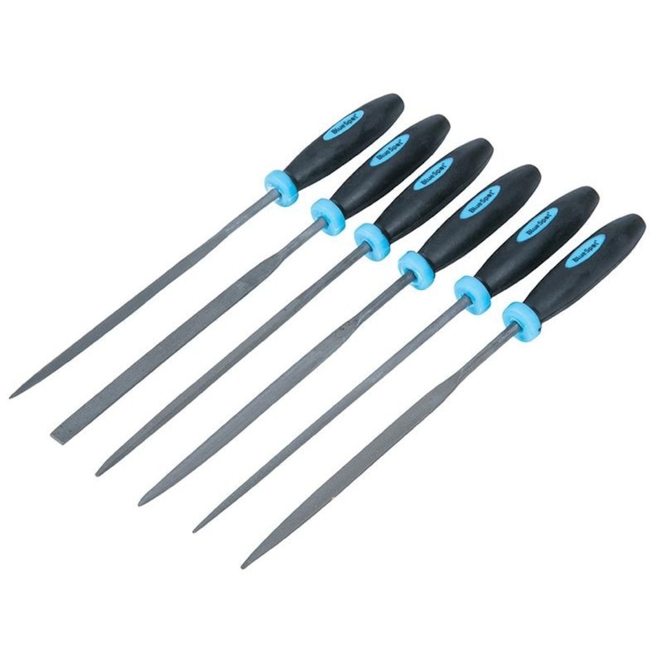 Bluespot Tools Mini File Set With Pouch 6 Piece - Multi Colour - One Size