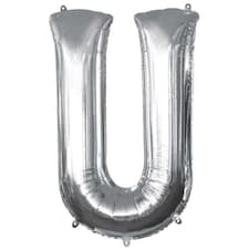 Silver Letter U Air Fill Foil Balloon 40cm / 16 in