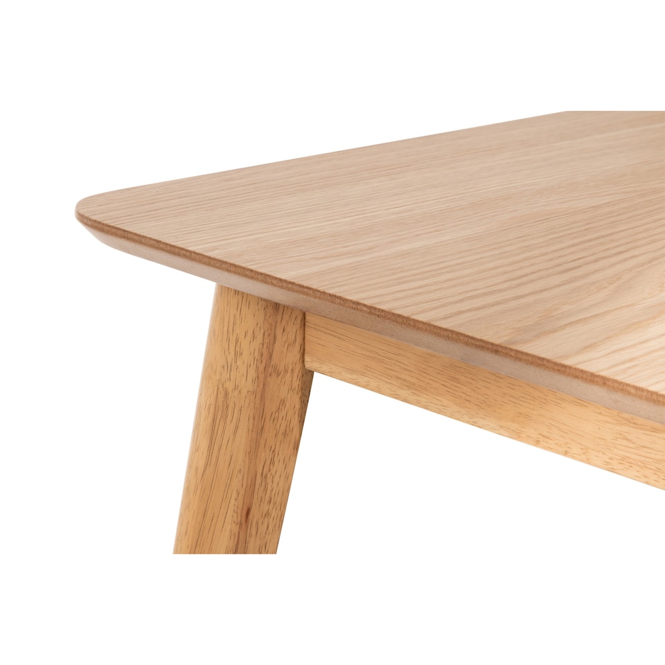 image 1 of Boden Oak Veneer Rectangular Table With Tapered Legs