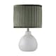 image 1 of First Choice Lighting Tuscan White Ceramic Lamp with Green Pleated Velvet Shade White | Green