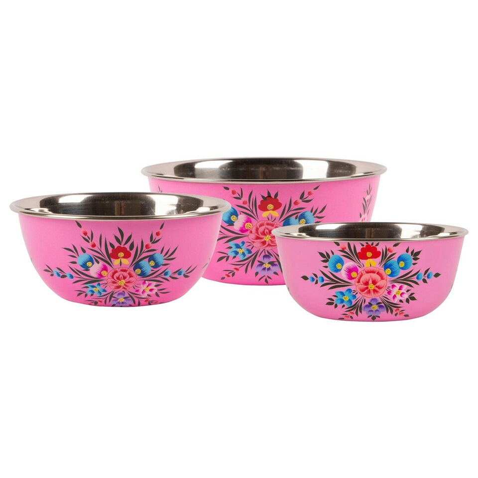 image 1 of BillyCan 3pc Picnic Bowl Set - Raspberry Pansy