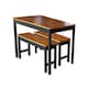 image 1 of Annika Dining Table with 2 Benches in Anthracite | Grey | One Size | 3