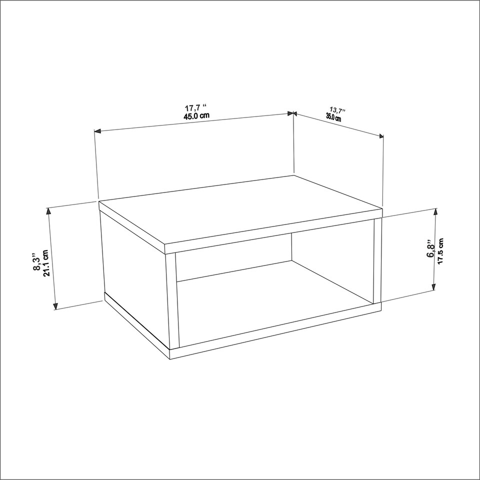 image 1 of Decorotika Dora Floating Nightstand - 45 cm W x 21.1 cm H x 35 cm D