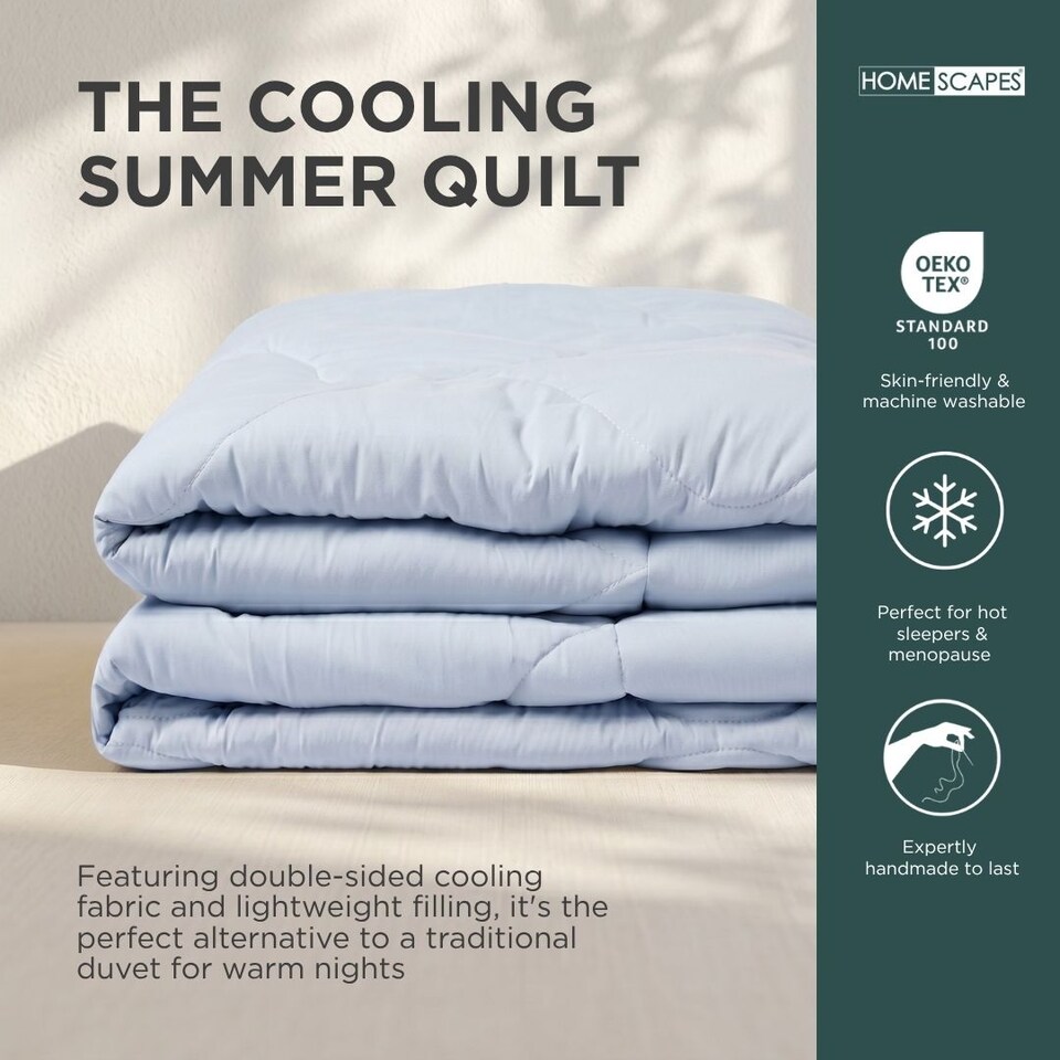 image 1 of Homescapes Luxury Cooling Blanket, Summer Coverless Duvet, Single