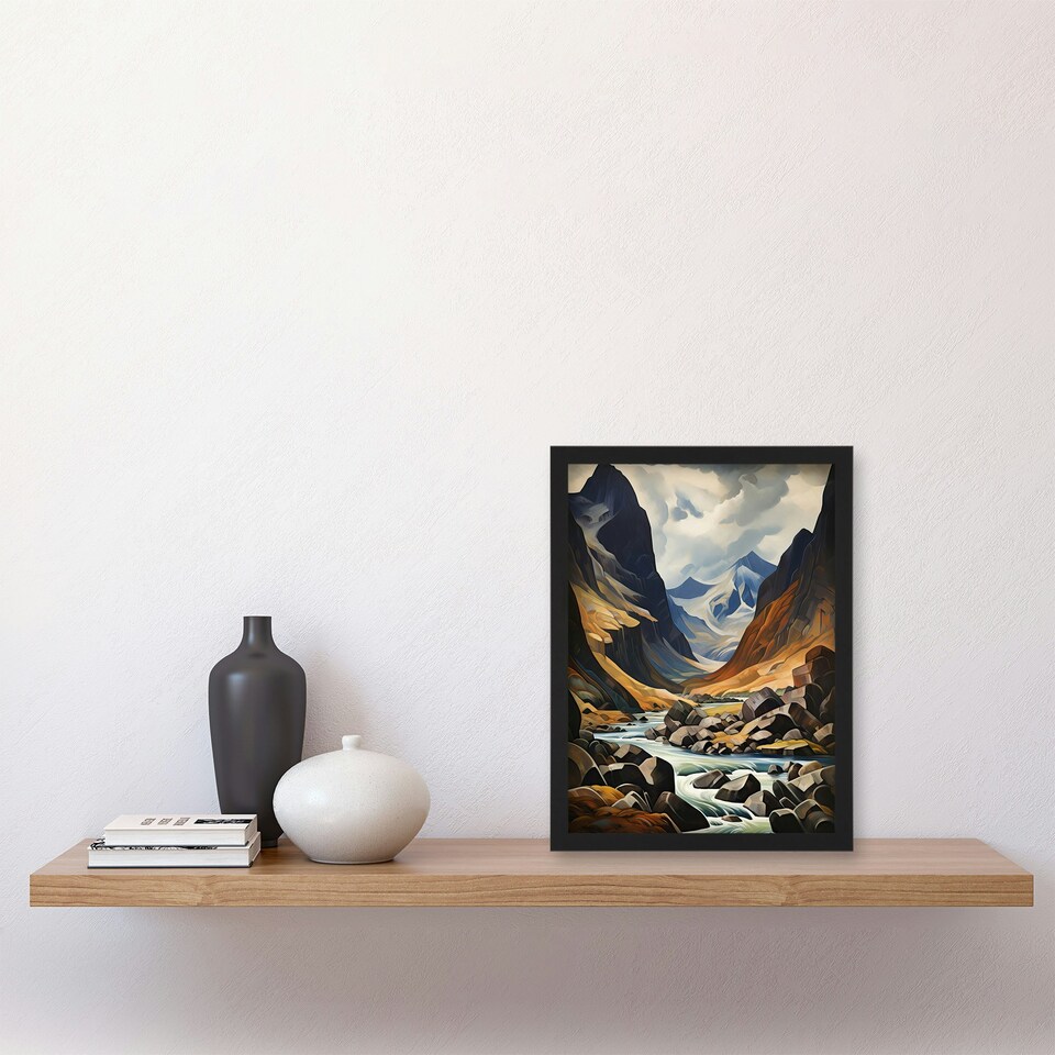 image 1 of Cairngorms National Park Dramatic Home Decor Black Framed Wall Art Print A4