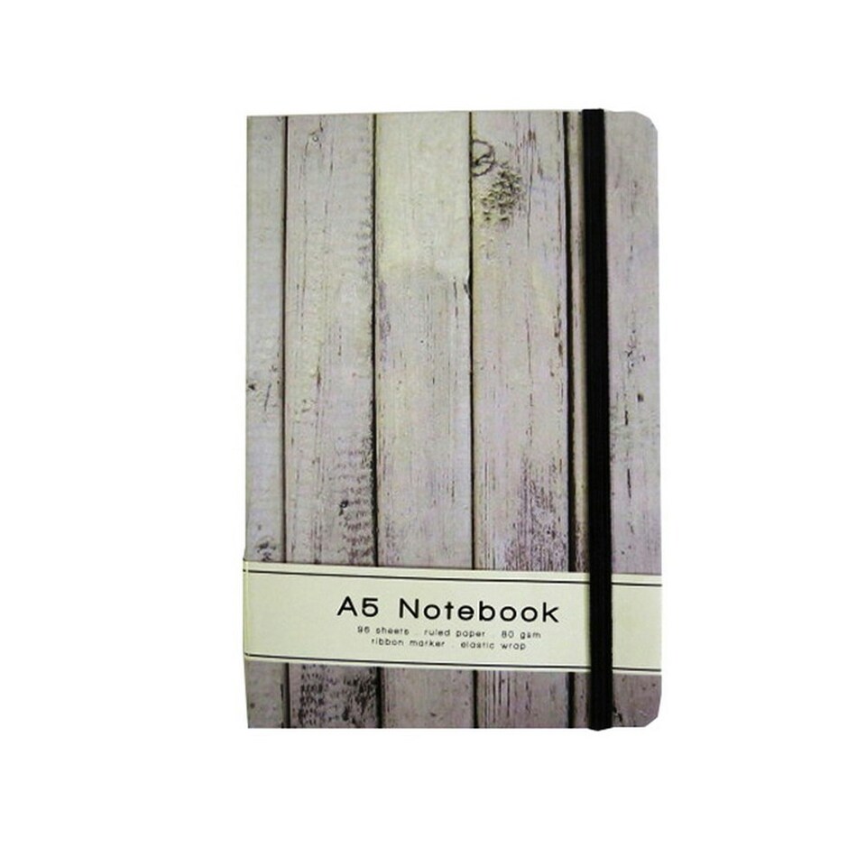 image 1 of Anker Wood Effect A5 Notebook - Cream/Black - One Size