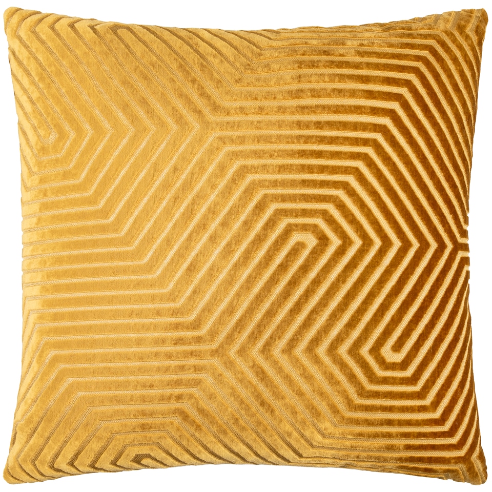 image 1 of Paoletti Evoke Cut Velvet Cushion | Gold | Gold | 55 x 55cm | 1