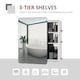 image 4 of kleankin 66x46cm Curved Bathroom Storage Cabinet Sliding Mirror Door 3 Shelves