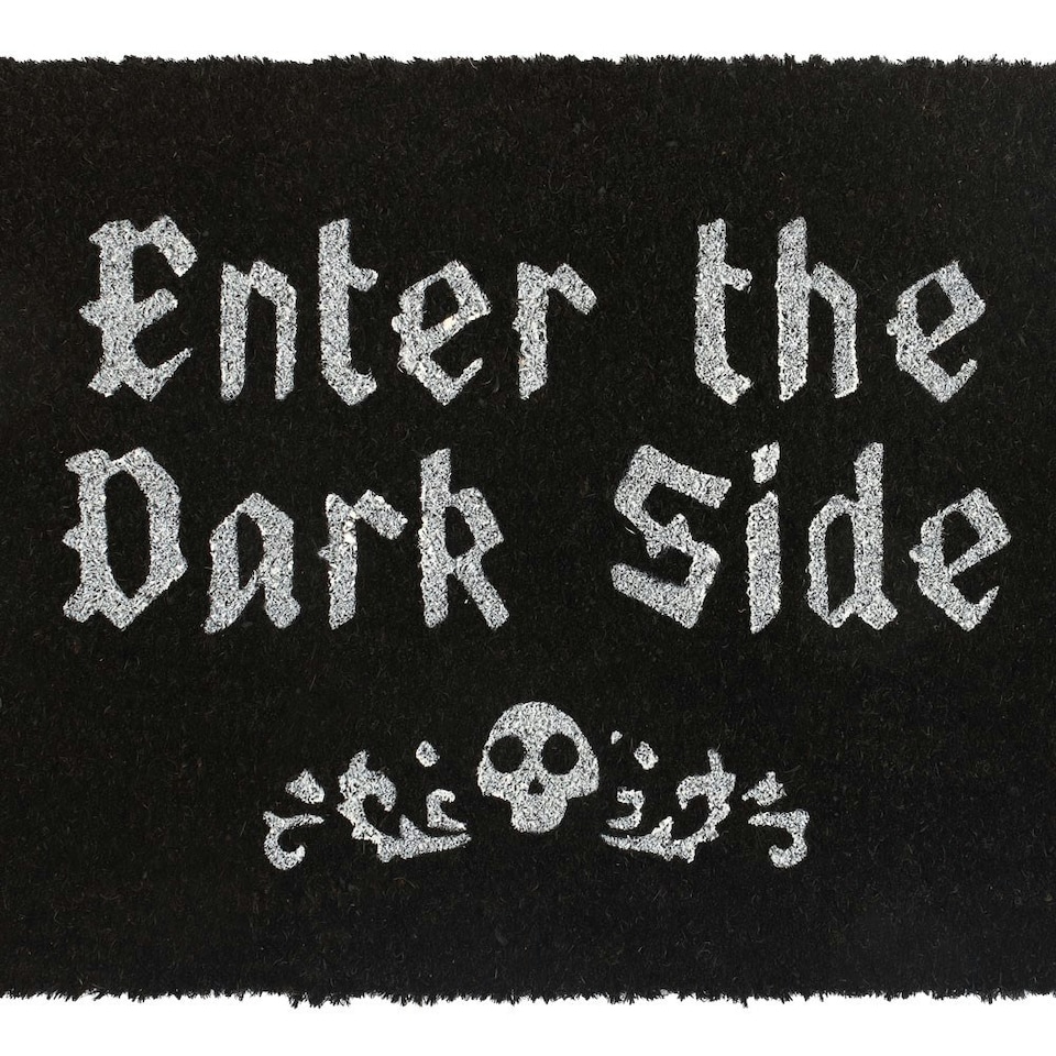 image 1 of Something Different Enter The Dark Side Coir Door Mat - Black/White - One Size