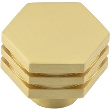 Elegant 30mm Satin Brass Cupboard Knob for Modern Interiors - Kitchen Cabinet Knob