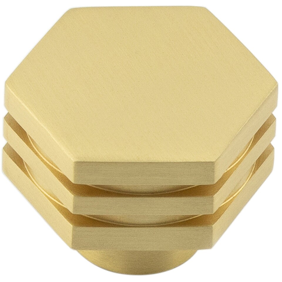 image 1 of Elegant 30mm Satin Brass Cupboard Knob for Modern Interiors - Kitchen Cabinet Knob