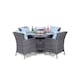 image 1 of Savannah Fire Pit 4 Seater Round Rattan Dining Set | Grey | Grey