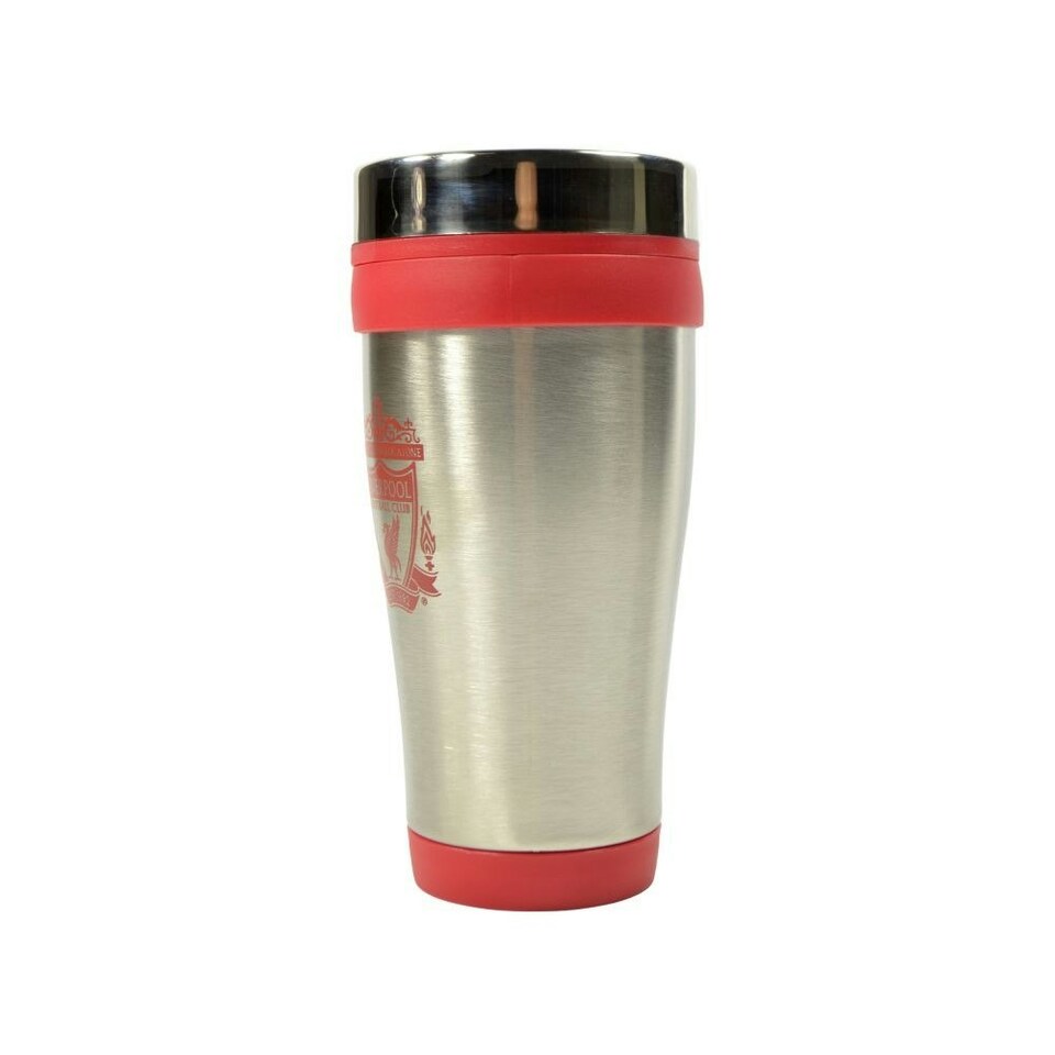 image 1 of Liverpool FC Executive Metallic Travel Mug - Silver/Red - One Size