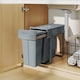 image 8 of HOMCOM Under-Sink Kitchen Trash Bin, 2 Removable Recycling Containers, Grey