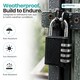 image 5 of 4-Digit Coded Padlock, Black Heavy-Duty Combination Padlock - 3pcs