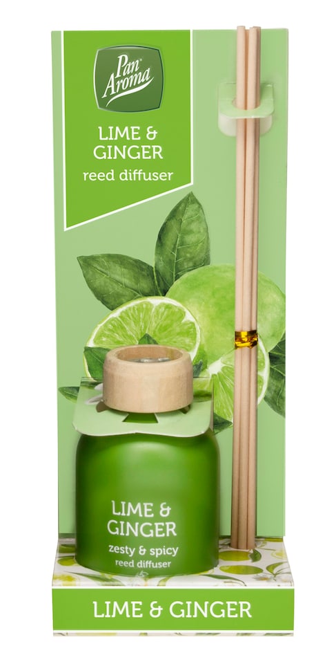 image 1 of Pack of 3 Pan Aroma Lime & Ginger Reed Diffusers 50ml