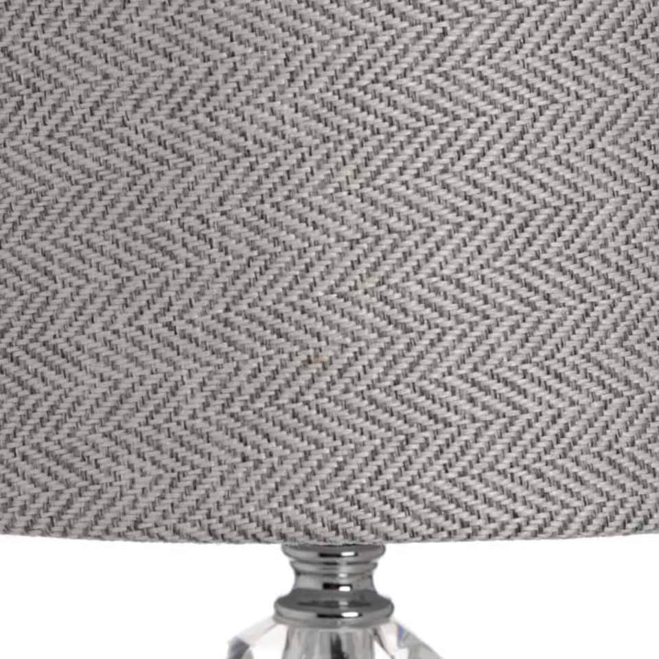 image 1 of Florence Chrome Table Lamp - Glass/Metal - L20 x W20 x H52 cm - Cream/Grey/Silver Silver