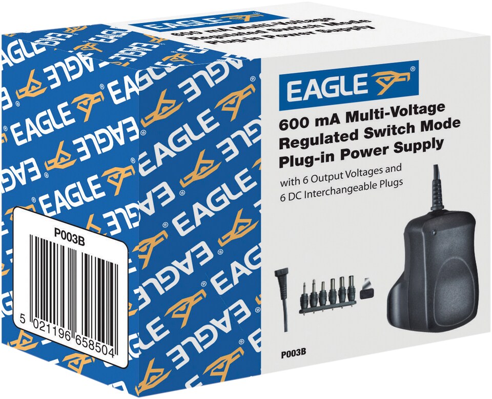 image 1 of Multi-Voltage 600ma Regulated Switch Mode Power Supply UK Plug