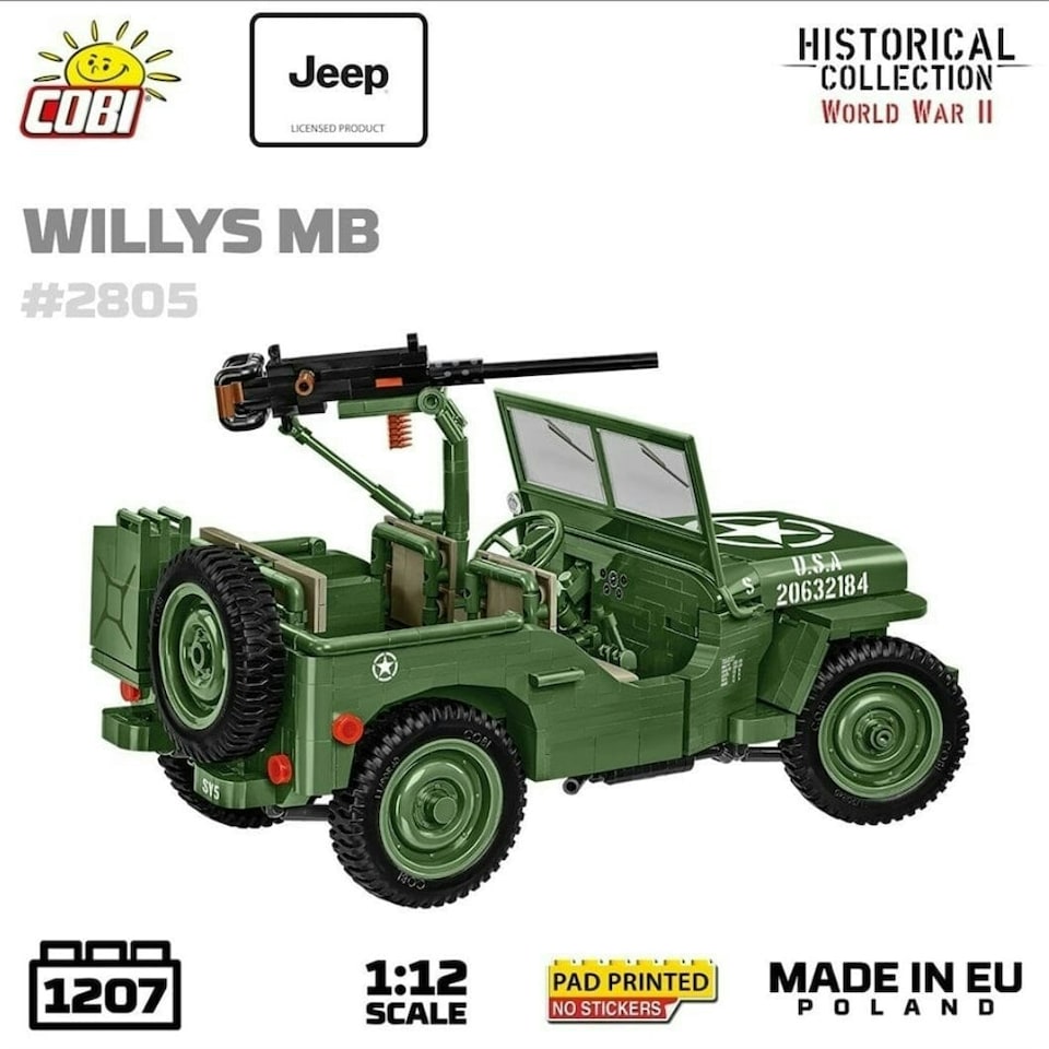 image 1 of Willys MB brick model Jeep - COBI 2805 -  1207 brick Jeep model