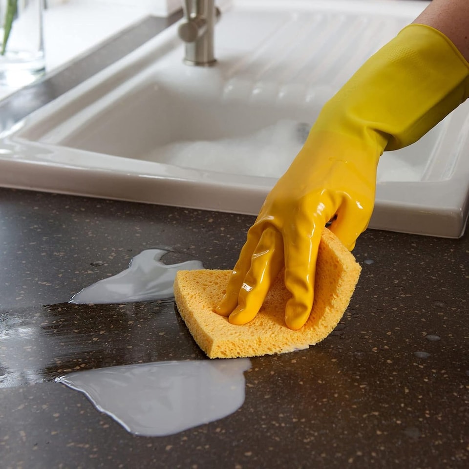 image 1 of Marigold Extra Life Kitchen Gloves Large Pack of 6 Durable Protective for Cleaning & Dishwashing Tasks | Yellow