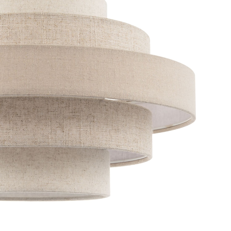 image 1 of Five Tier Pendant Lighting Shade with Natural Oatmeal and Beige Linen | Cream | Beige | 1