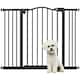 image 1 of PawHut 74-100cm Adjustable Metal Pet Gate Safety Barrier w/ Auto-Close Black