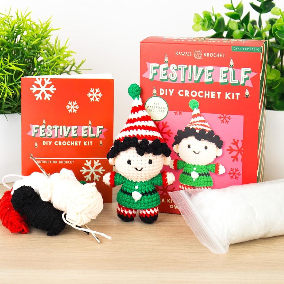 image 1 of Gift Republic Festive Elf DIY Crochet Kit