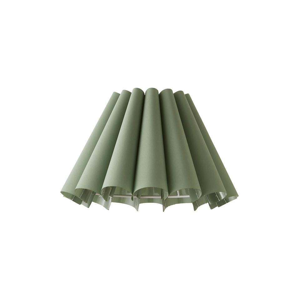 image 1 of ValueLights Lauren Green Pleat Scallop Edge Taper Ceiling Shade