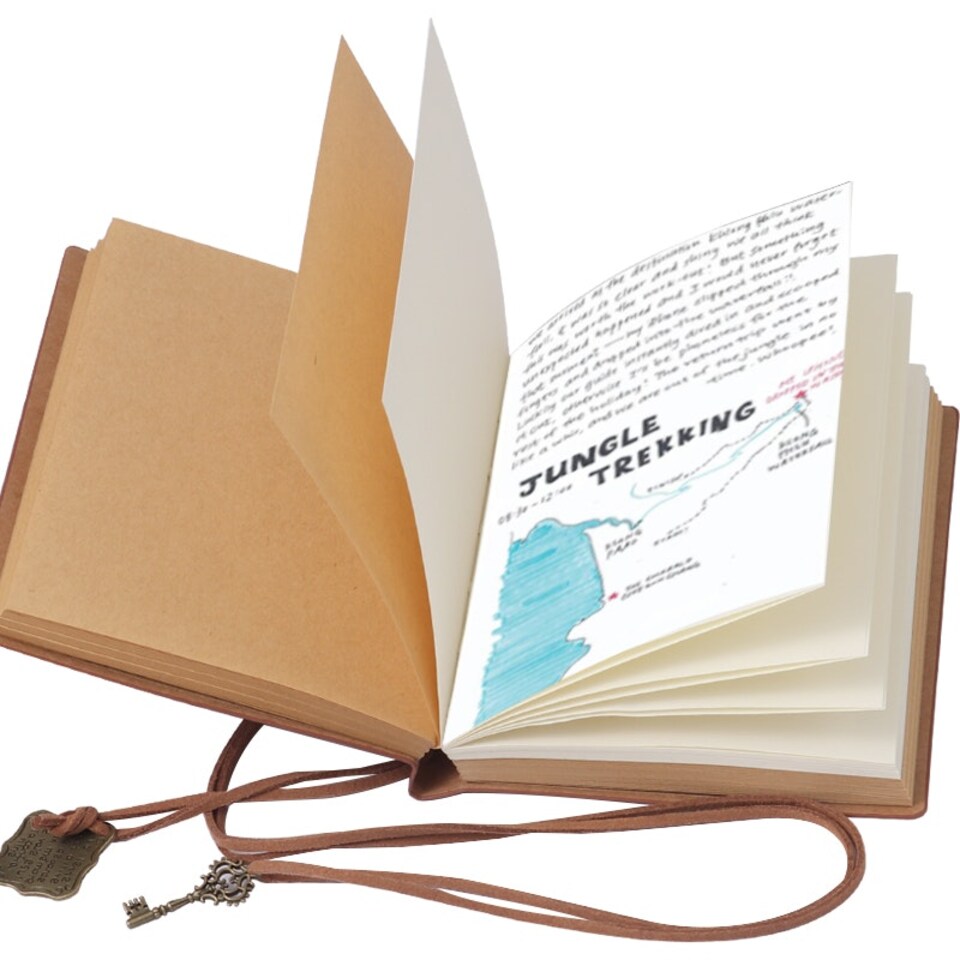 image 1 of A6 80 Sheets DIY Kraft Paper Brown Notebook