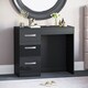image 1 of Vida Designs Hulio 3 Drawer Dressing Table High Gloss Vanity Makeup Desk, Black