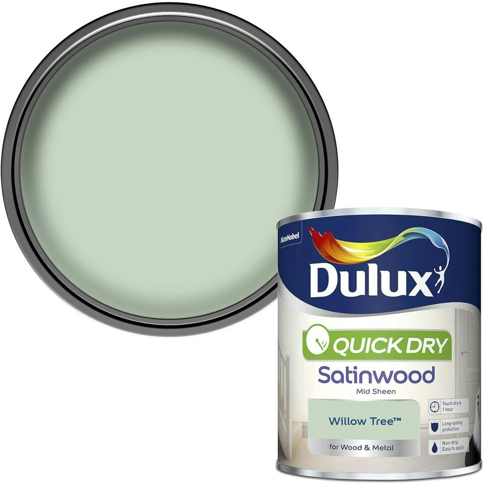 image 1 of Dulux Quick Dry Satinwood Paint - Willow Tree 750ml