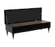 image 2 of 90cm Safar Ottoman bench with Storage and Turned Wooden Legs- Plush Velvet Shoes Bench - Black Chesterfield Storage Bench