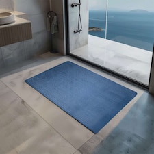 Nicoman Reversible Dual-Colour PVC Shower Mat - 60cm x 40cm | Blue | Blue/Green | Rectangular 60x40cm