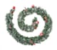 image 1 of Best Artificial Christmas 9ft Lightly Frosted Red Garland with 80 bright white battery lights