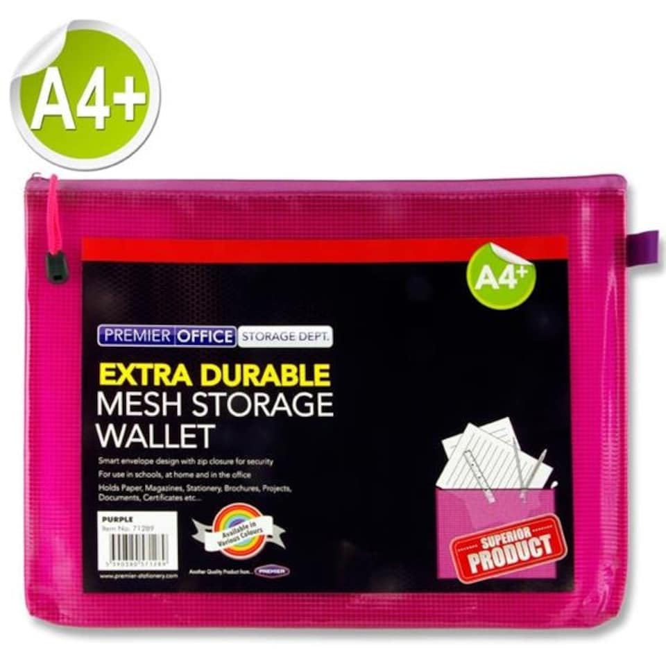 image 1 of A4+ Extra Durable Fandango Purple Mesh Wallet by Premto