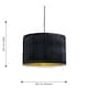 image 10 of Set of 2 Sundance - Black Velvet Pleated 30cm Lamp Shades with Gold Inner | Black | Gold | Large | 2