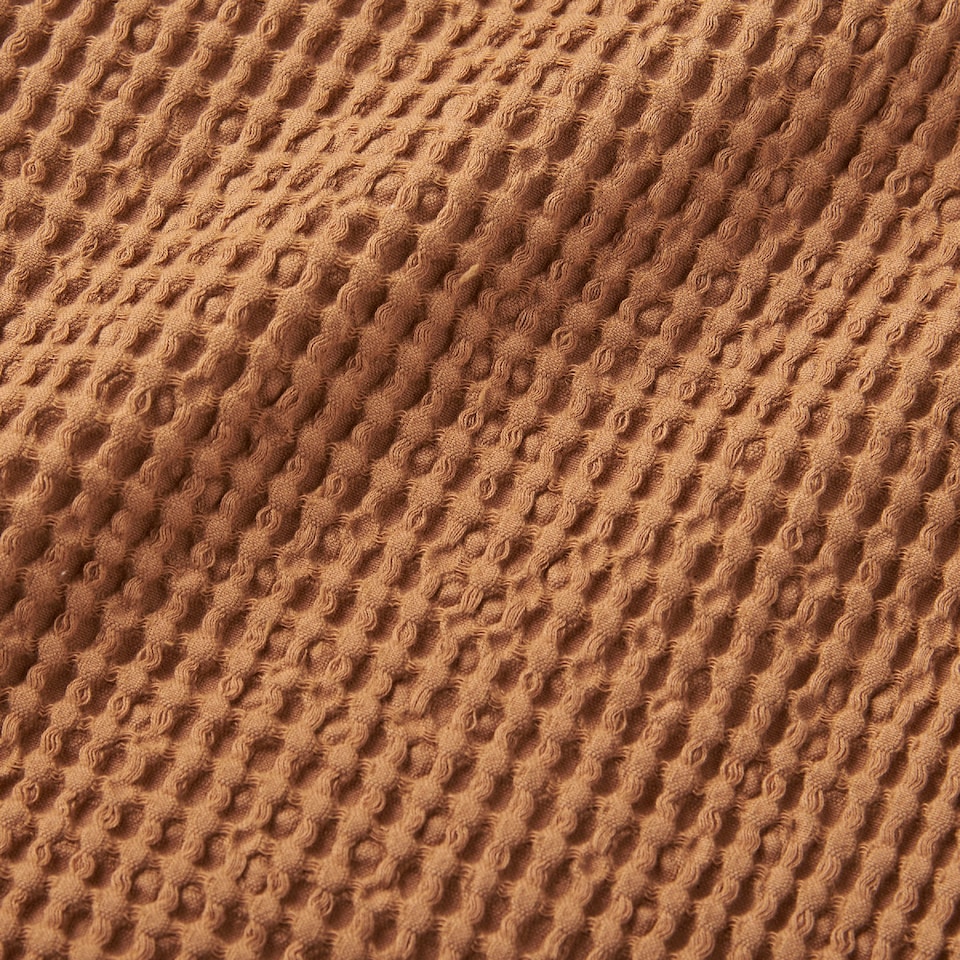 image 1 of Pineapple Elephant Jaipur Chunky Waffle Cotton Blanket Throw | Orange | Caramel | One Size