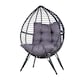 image 1 of Egg Chair Rattan Grey Waterproof Cushion Outdoor Home Furniture Seat
