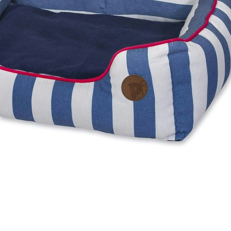 image 1 of Petface Dog Bed Reversible Soft Square Small 50x42cm Nautical Stripe