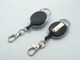 image 3 of Pack Of 6 Black Retractable Key Reel - Recoil Cord Key Ring Pull Chain Belt Clip