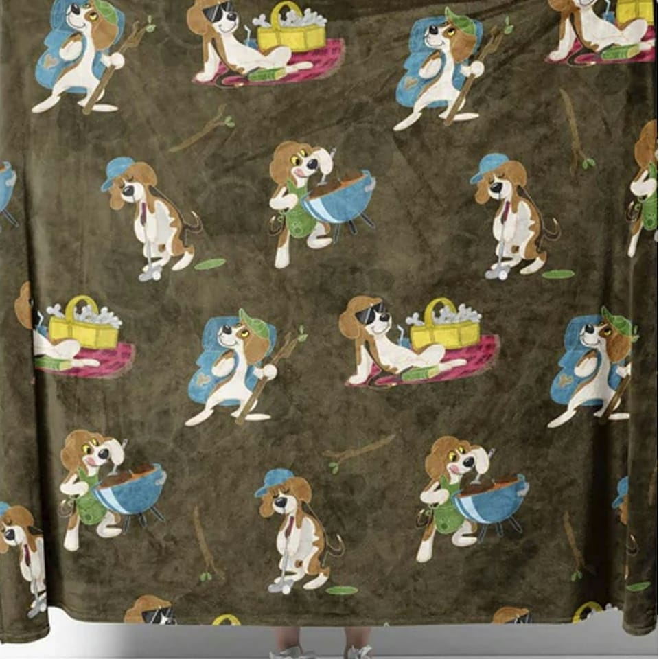image 1 of Warm Quilted Fleece Pet Blanket for Winter with Cats & Dogs Brown