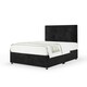 image 1 of Memory Maestro Memory Foam Black Naples Velvet Divan Set And Valencia Headboard King Size