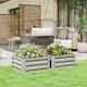 image 2 of Outsunny Set of 2 Raised Garden Bed Galvanised Planter Box, Light Grey | Grey | Light Grey