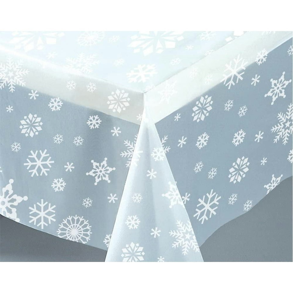 Unique Party Plastic Snowflake Party Table Cover - Clear - One Size