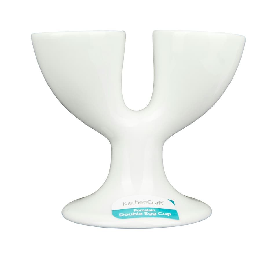 image 1 of KitchenCraft White Porcelain Double Egg Cup