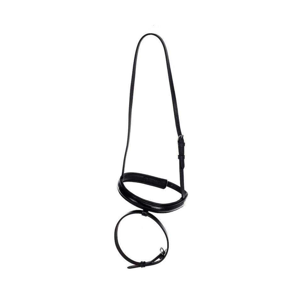 Hy Leather Flash Nose Band - Black - Full